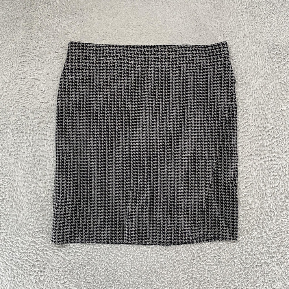 J. Jill Knit Skirt Womens Petite Medium Houndstooth Ponte Pencil Work Office